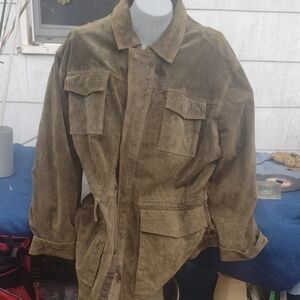 M.Julian Leather Men's Olive Green Jacket